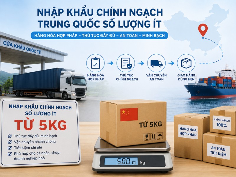 nhập khẩu chính ngạch số lượng ít